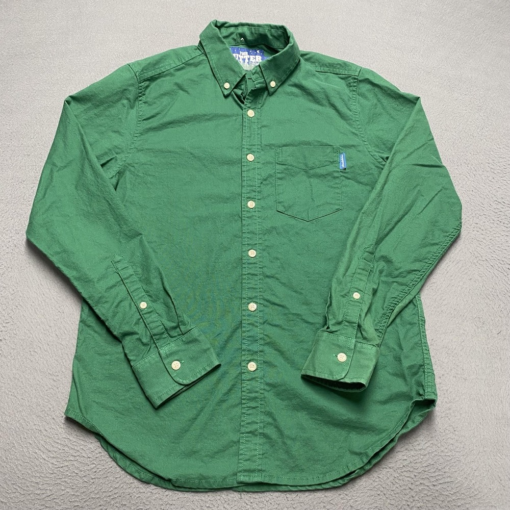 Chubbies The Nutter Shirt Mens Small Green Button Down Long Sleeve Casual